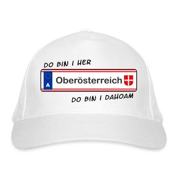Oberösterreich - do bin i her - do bin i dahoam - Bio-Baseballkappe - Weiß - Vorne