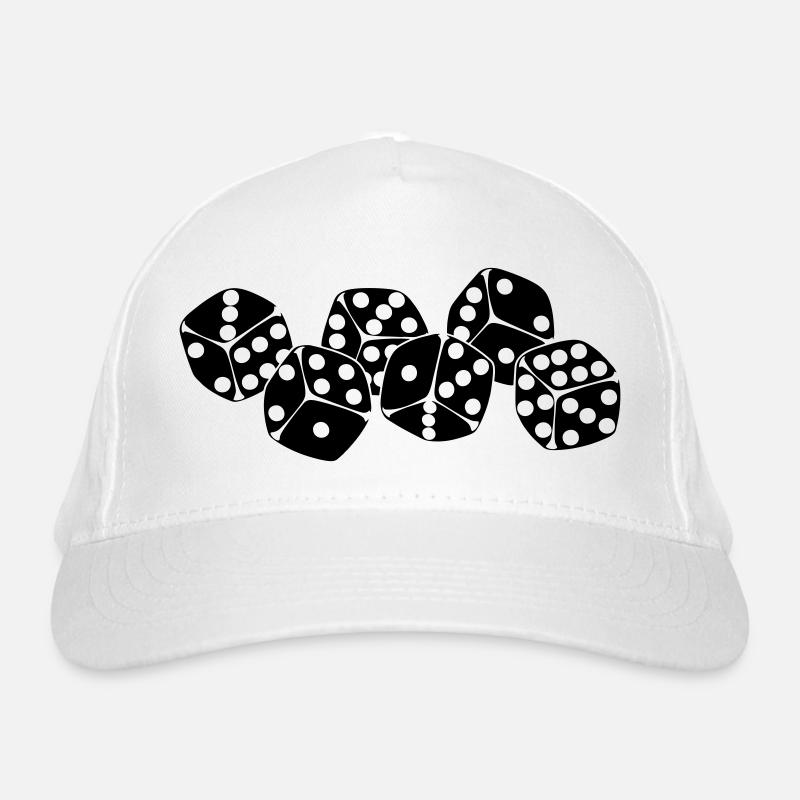 Sechs Würfel nebeneinander Bio-Baseballkappe