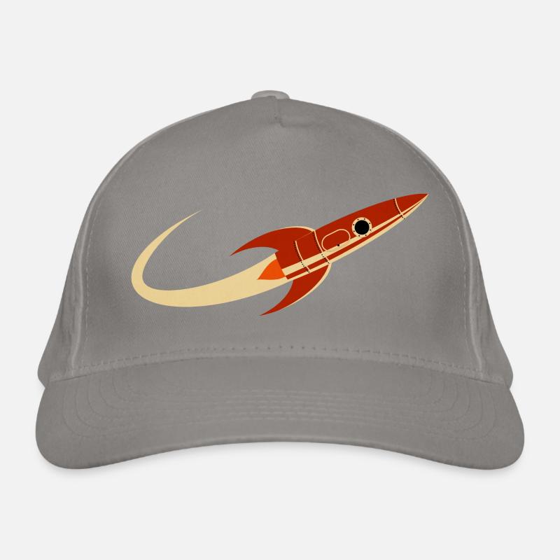 Rote Weltraumrakete Bio-Baseballkappe