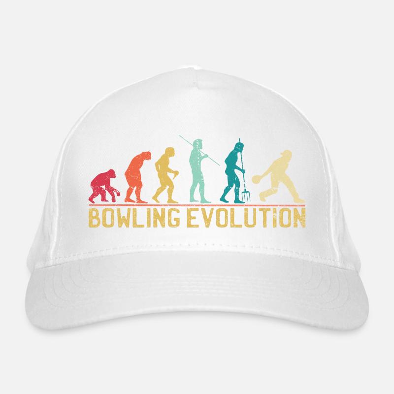 Bowlers Evolution Travel Poster Organic Baseball Cap