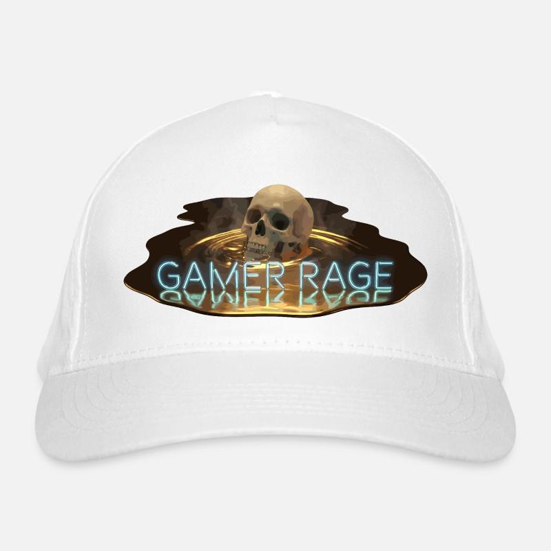 Gamer Rage Skull Organic Baseball Cap