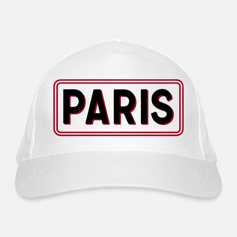 Pariser Red-Frame-Typografie Bio-Baseballkappe