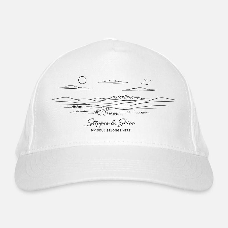 Steppes & Skies: Kasachstan Steppe Minimalist Bio-Baseballkappe