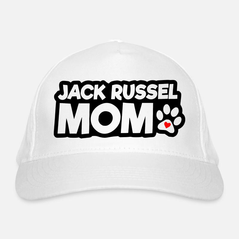 Jack Russel Mom with Paw and Red Heart Accent Organic Baseball Cap