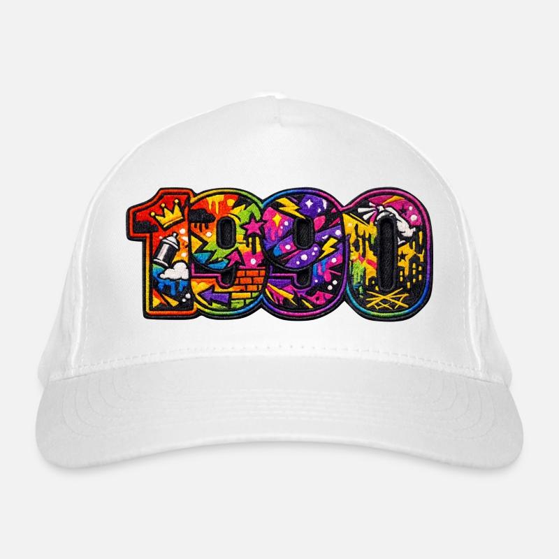 1990 Graffiti Coloré Urbain Casquette classique bio