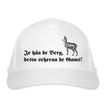 De scheena Gams - Bio-Baseballkappe - Weiß - Vorne