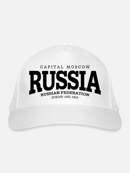 Russia (black) - Bio-Baseballkappe - Weiß