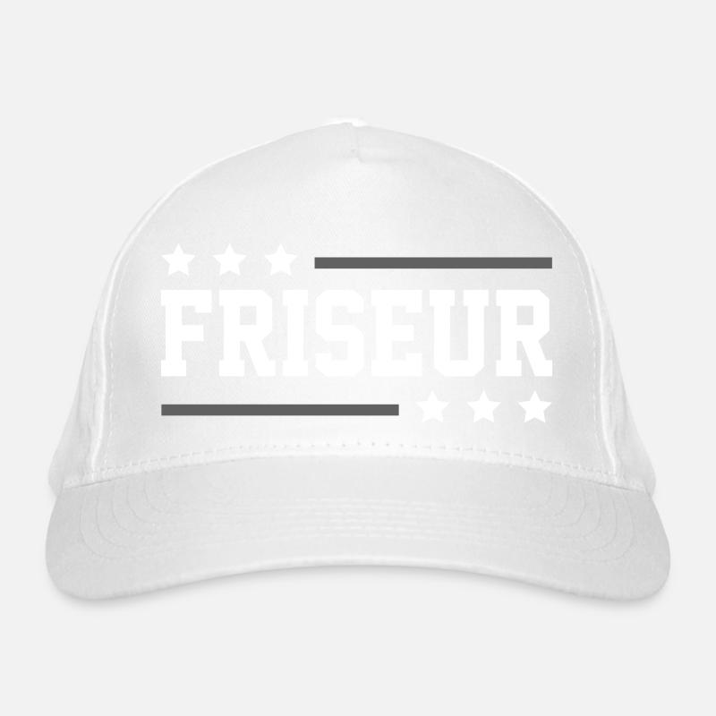 Friseur Beruf - Bio-Baseballkappe - Weiß
