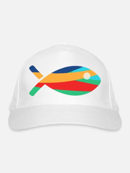 POISSON. - Casquette classique bio - blanc - Devant