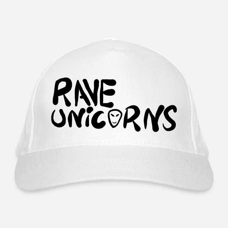Rave Unicorns Logo Text Black Bio-Baseballkappe