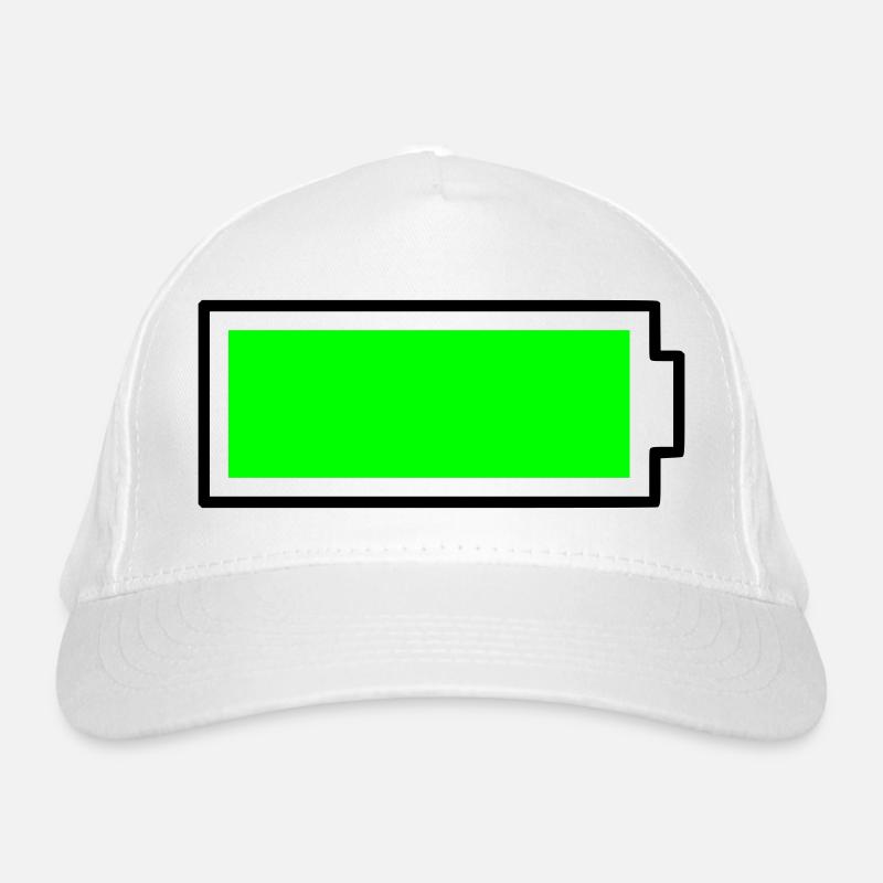 Batterie de conception de bloc vert néon pleine énergie Casquette classique bio
