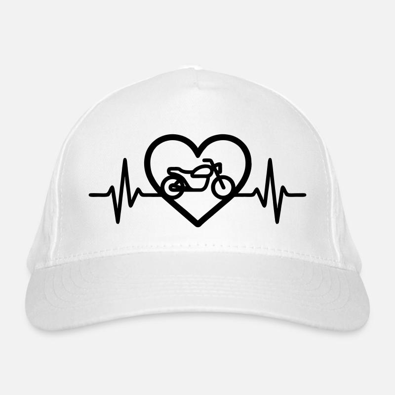 Motorrad Herz Biker Leidenschaft Bio-Baseballkappe