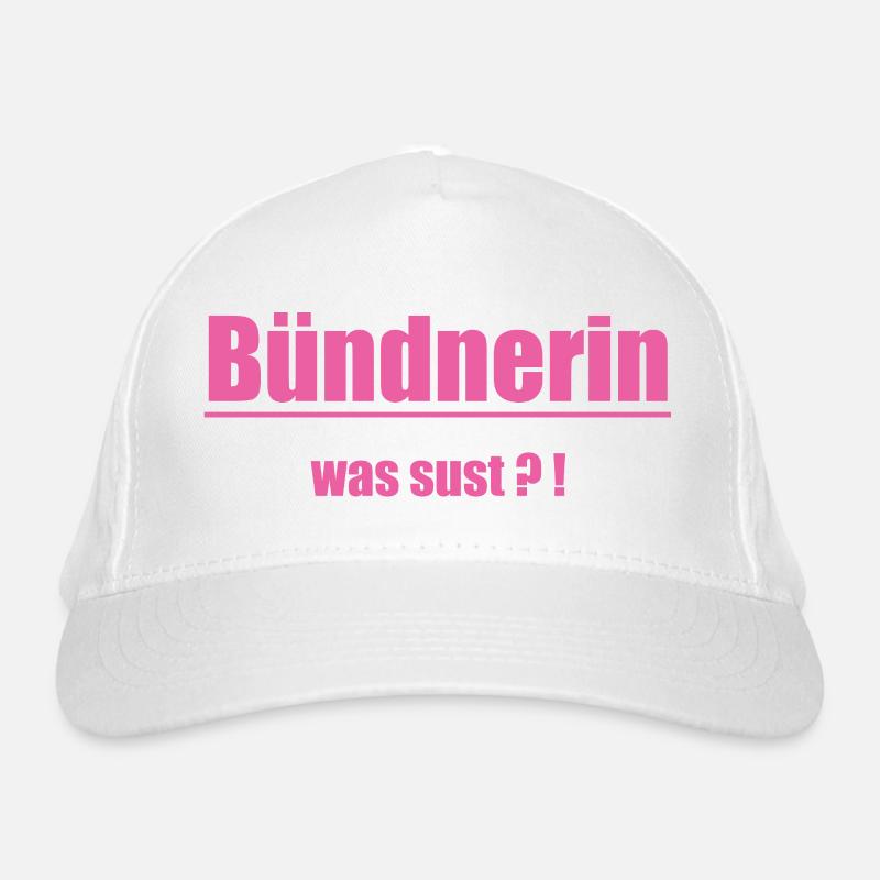 Bündnerin Was Sus?! Pink Text Bio-Baseballkappe
