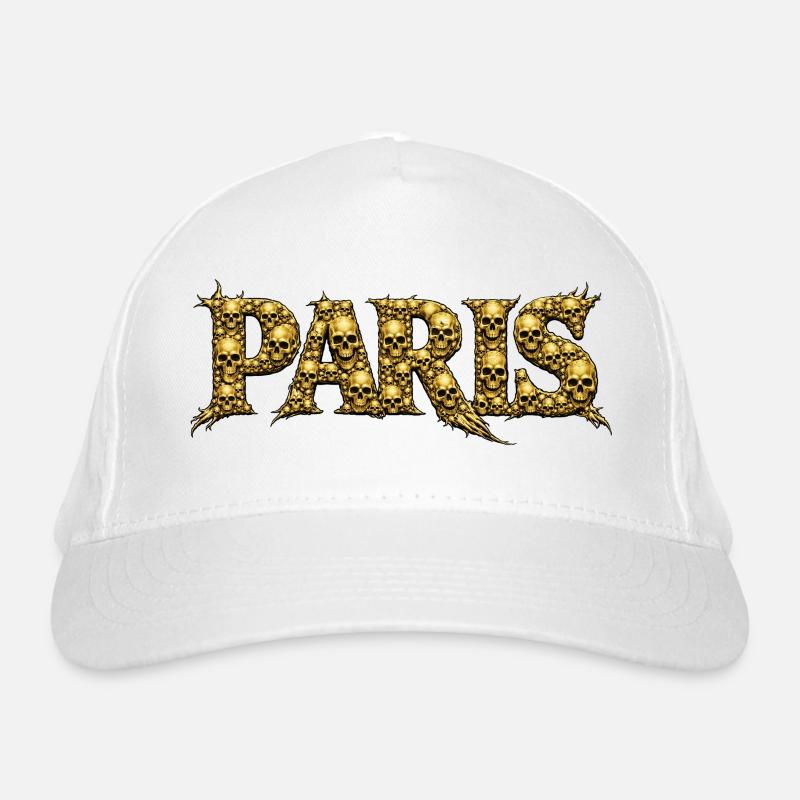PARIS Schädel-Schrift Bio-Baseballkappe