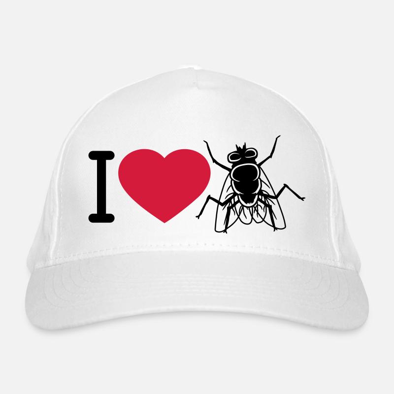 I Love Stubenfliege Herz Bio-Baseballkappe
