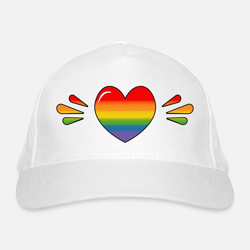 Rainbow Sparkling heart Bio-Baseballkappe