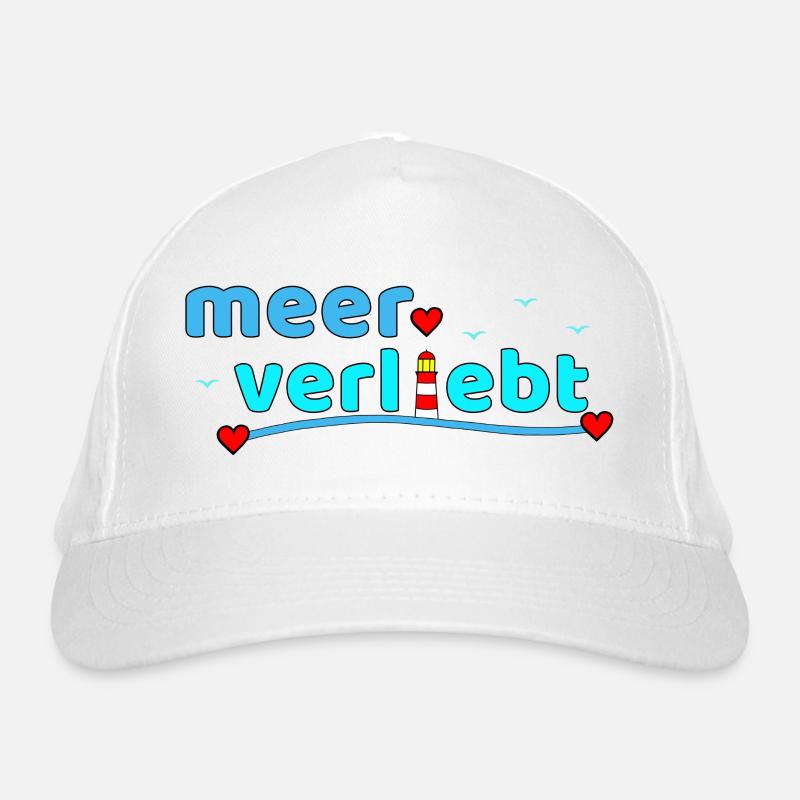 Meerverliebt Leuchtturm Herzdesign Bio-Baseballkappe