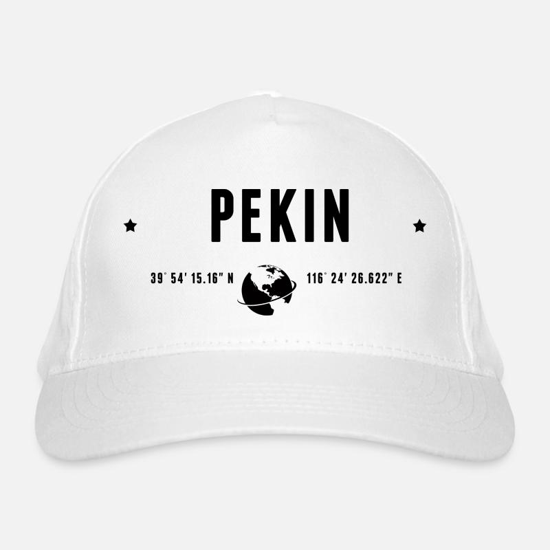 Beijing Stylized Geographical Coordinates Organic Baseball Cap