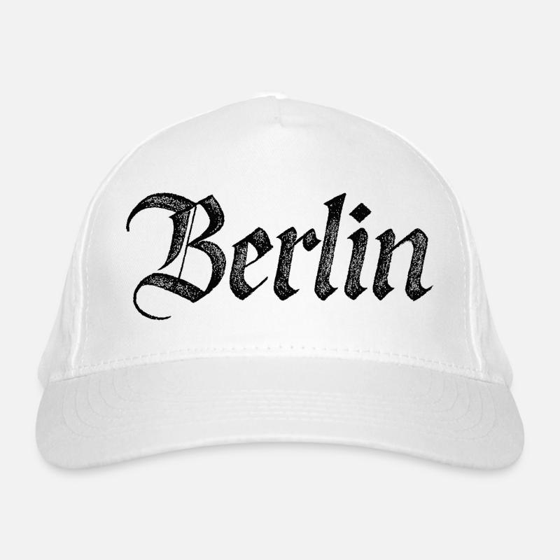 Berlin Gothic Script Vintage Noir Casquette classique bio
