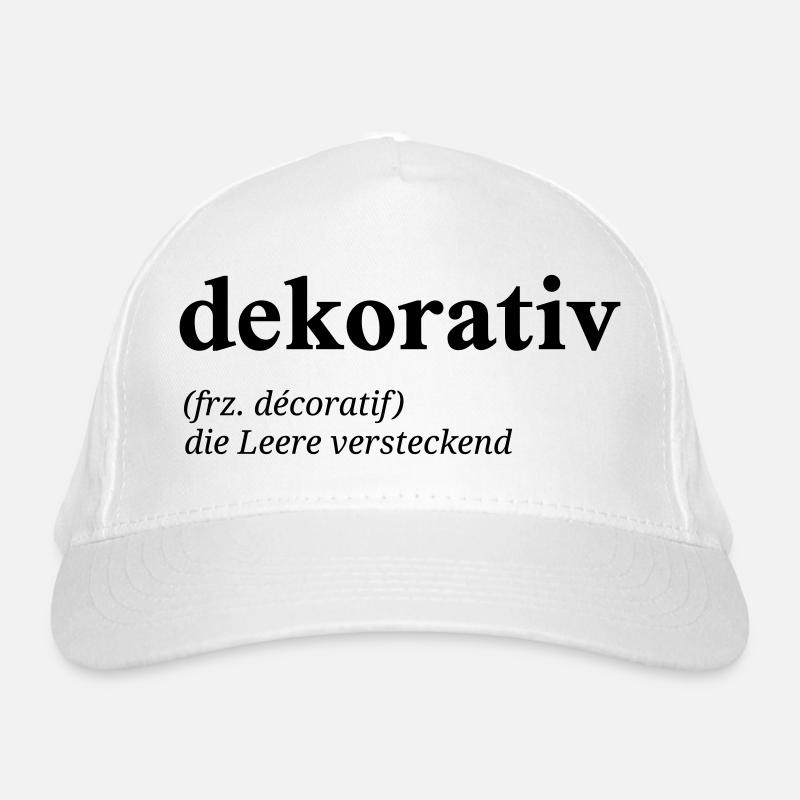 dekorativ Definition - Bio-Baseballkappe - Weiß