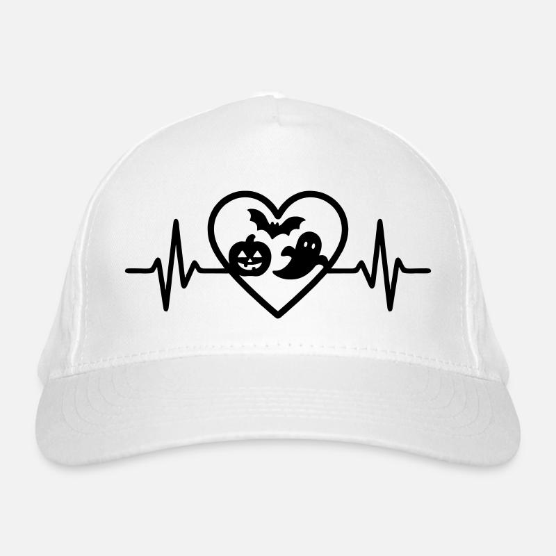 Halloween Heart Pumpkin Ghost Bat Organic Baseball Cap