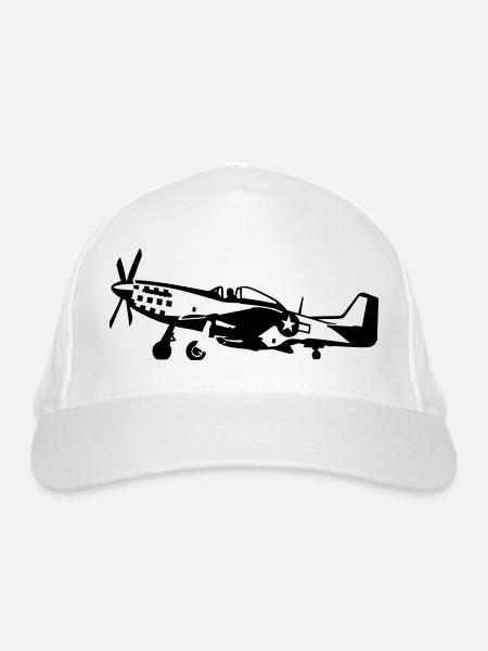 P-51 - Organic Baseball Cap - white - Front