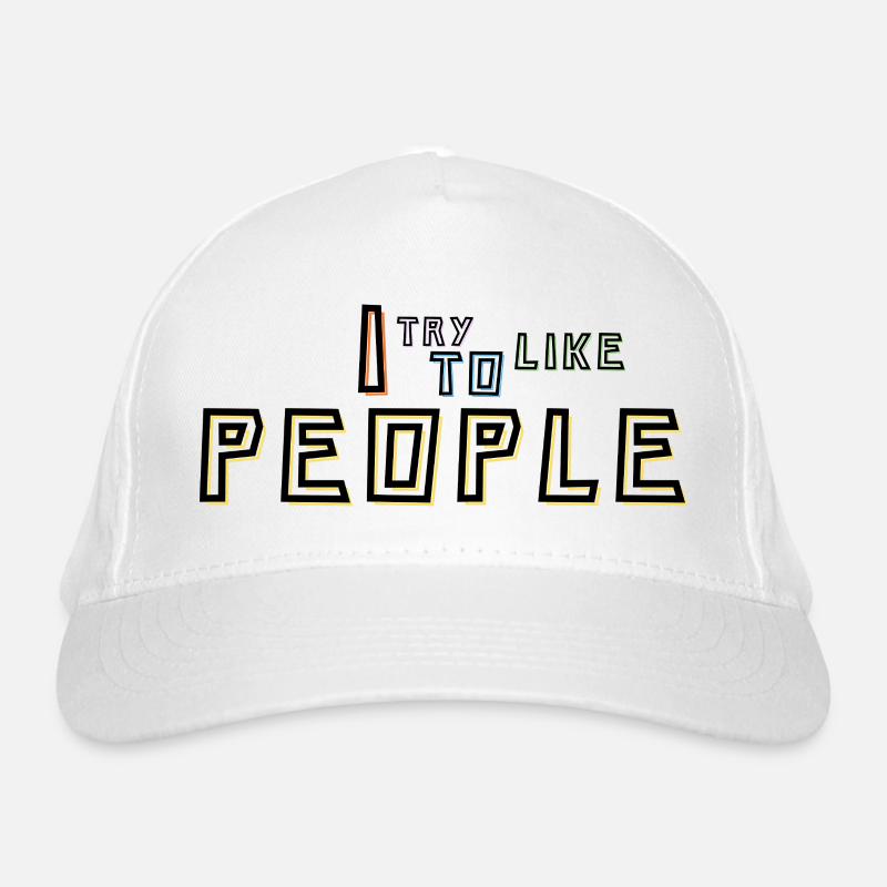 Ich versuche, Menschen zu mögen Bio-Baseballkappe