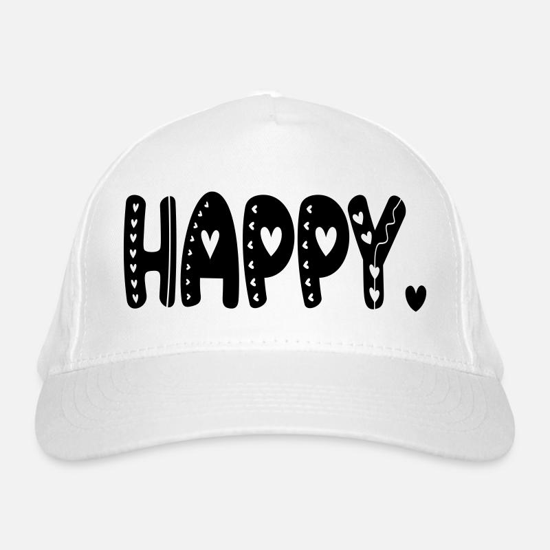 HAPPY - GLÜCKLICH - GLÜCKSELIGKEIT GEFÜHLE Bio-Baseballkappe