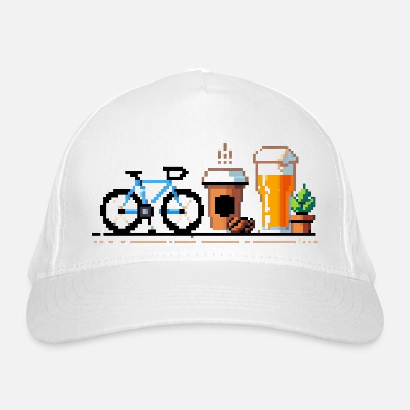 Radfahren, Bier & Kaffee - Perfekte Geschenkidee Bio-Baseballkappe