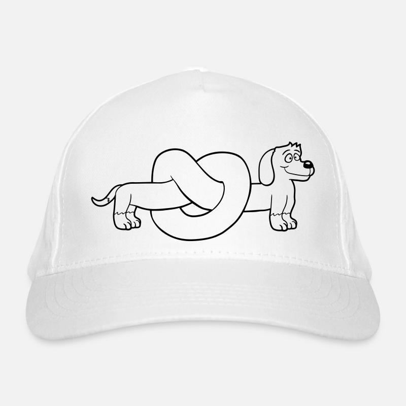 chien teckel bretzel forme noeud long corps bande dessinée Casquette classique bio
