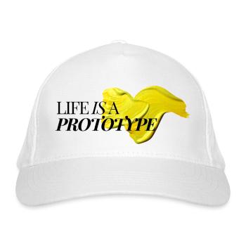 Life Is A Prototype - Organic Baseball Cap - white - Front