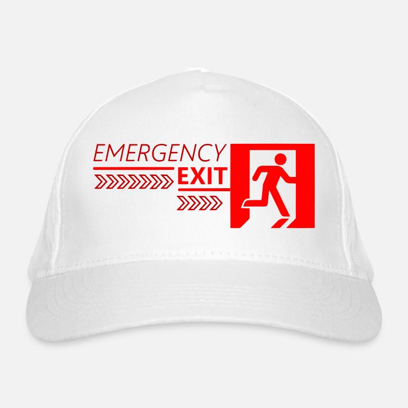 Emergency EXIT Red Flag Organic Baseball Cap