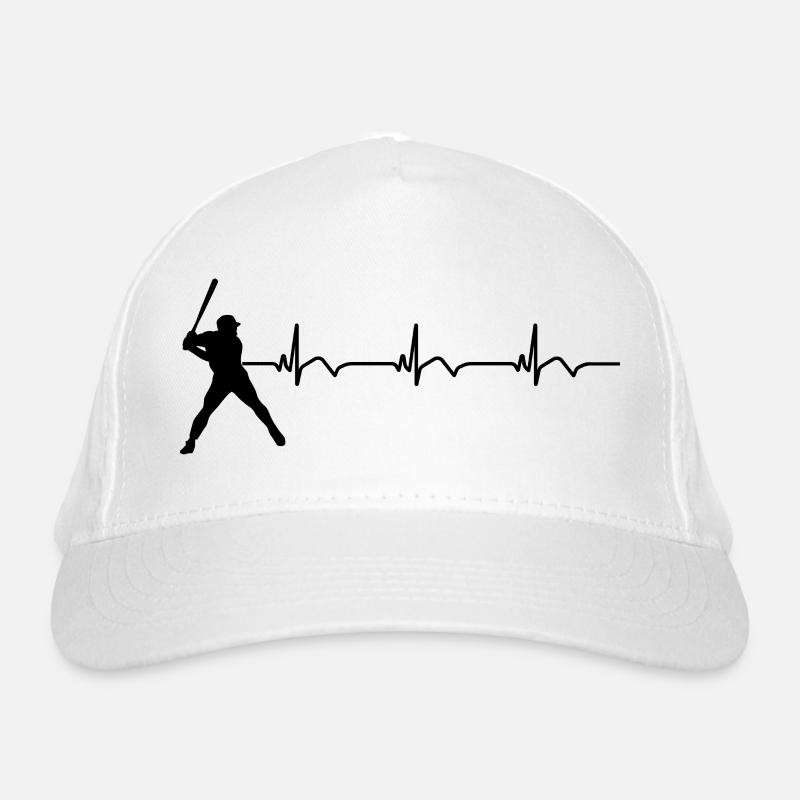 Baseball EKG Herzschlag Baseballschläger Bio-Baseballkappe