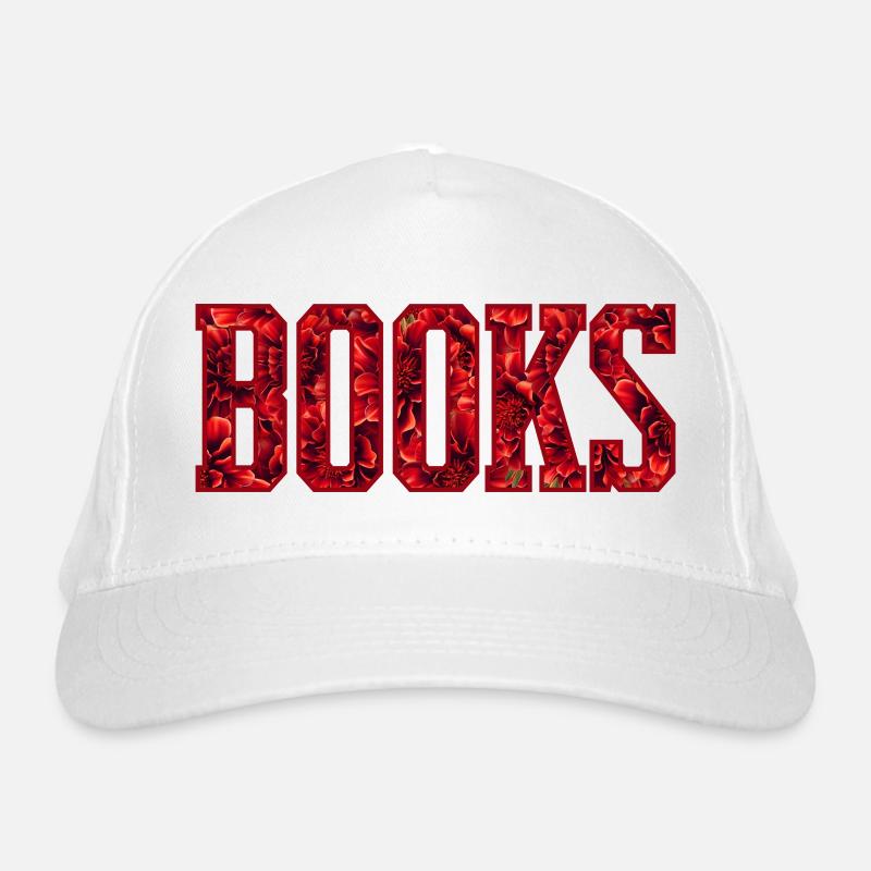 Red Flower Letters Book Organic Baseball Cap