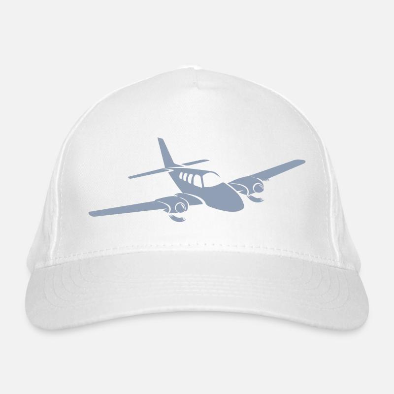 Minimalist propeller plane silhouette Organic Baseball Cap