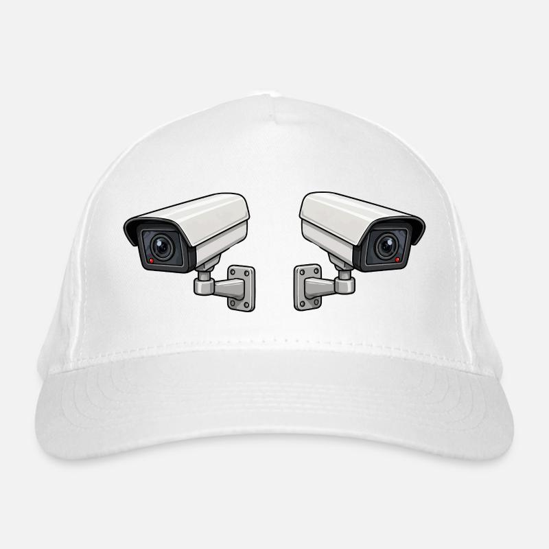 Dual Camera Surveillance Art Organic Baseball Cap