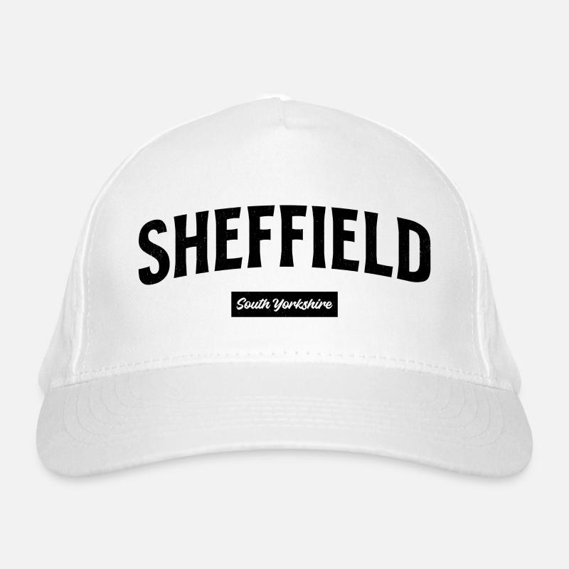 Sheffield Retro Design South Yorkshire - Organic Baseball Cap - white