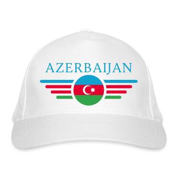 Aserbaidschan - Bio-Baseballkappe - Weiß - Vorne