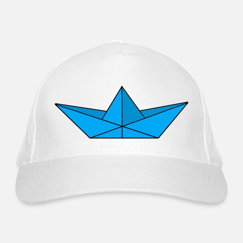 Paper ship turquoise Organic Baseball Cap