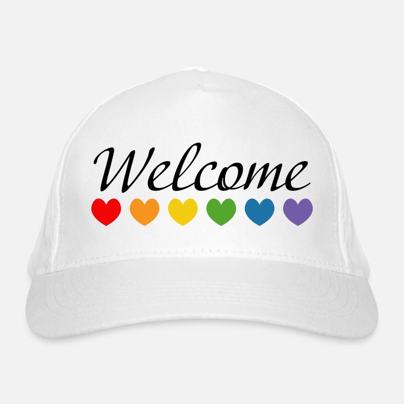 Rainbow Hearts Welcome noir Casquette classique bio