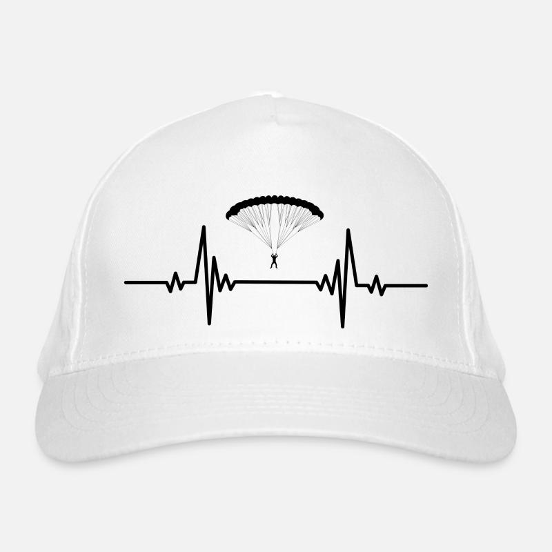 Heartbeat paragliding far Organic Baseball Cap