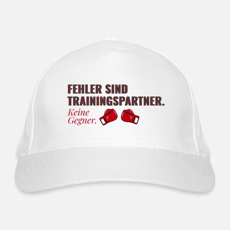 Fehler sind Trainingspartner – Mindset Shirt - Bio-Baseballkappe - Weiß