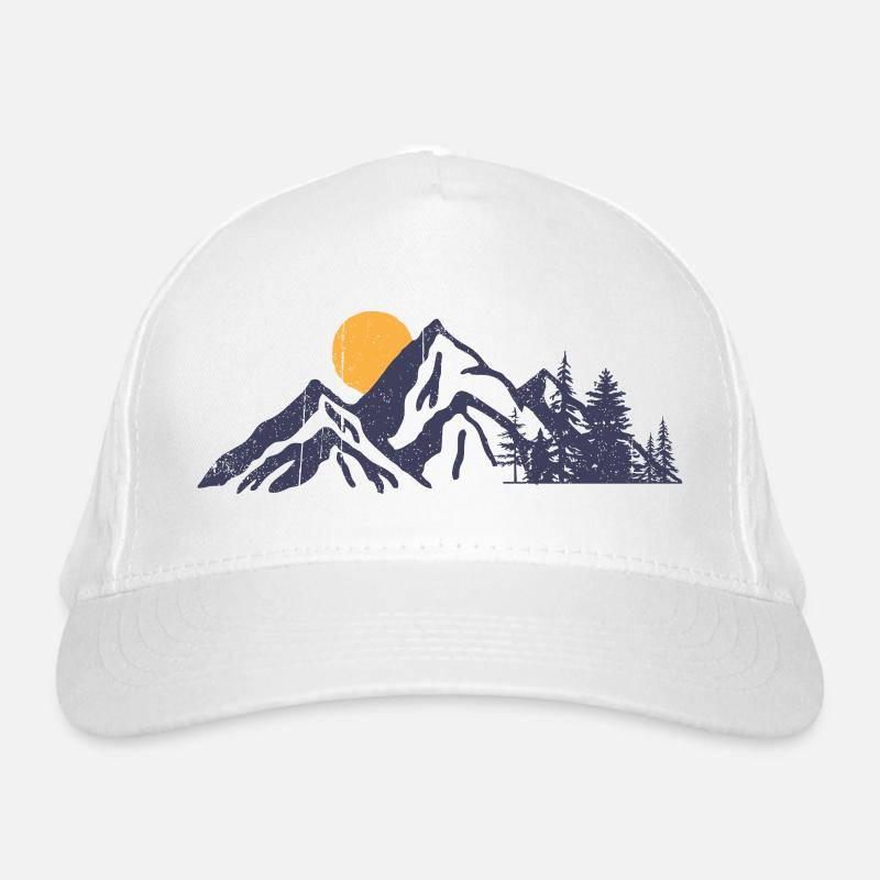 Montagne coucher de soleil Nature Illustration Casquette classique bio