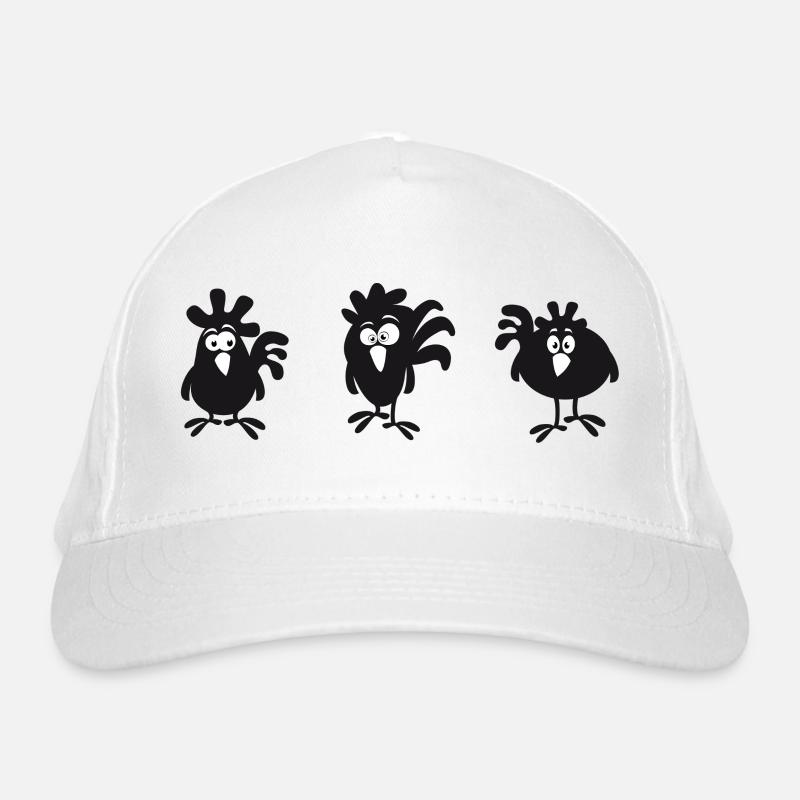 Illustration de collier drôle d’oiseau - Amis poulet Casquette classique bio