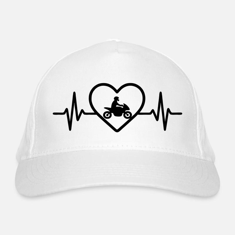 Motorcycle Heart Biker Organic Baseball Cap