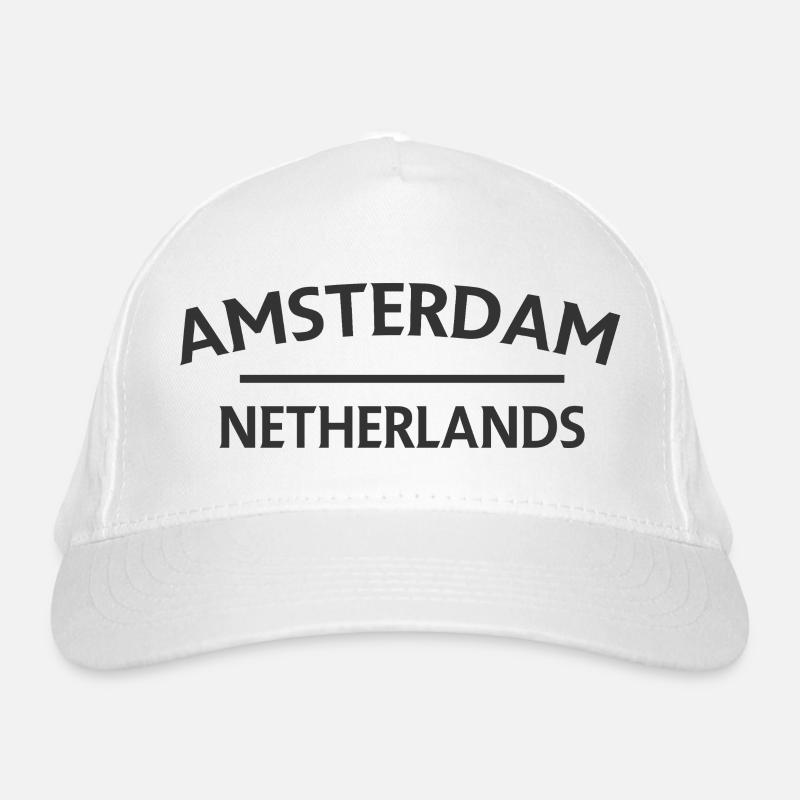 Amsterdam – Netherlands Textdesign Organic Baseball Cap
