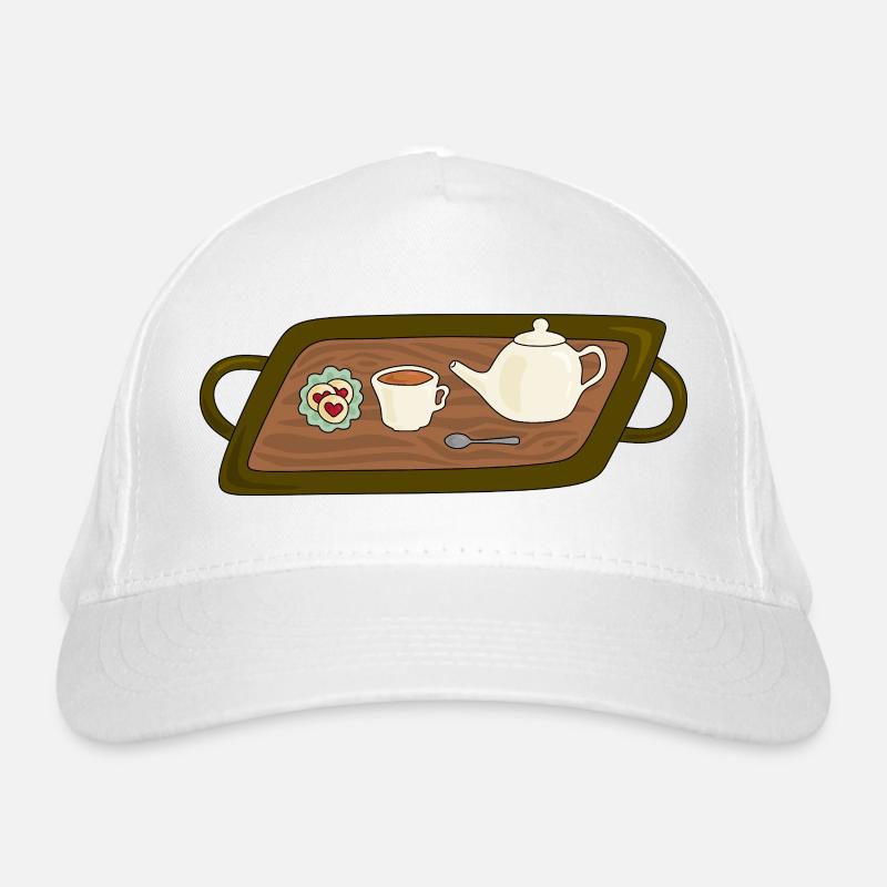 Teezeit-Tablett-Illustration Bio-Baseballkappe