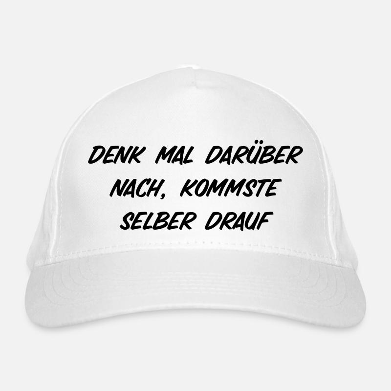 T-Shirt "denk mal darüber nach" Bio-Baseballkappe