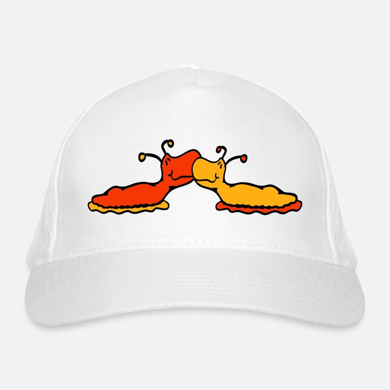 2 escargots embrassent deux limaces, couple amoureux Casquette classique bio