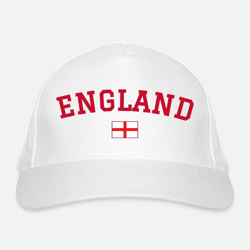 England Flag Design Red Organic Baseball Cap